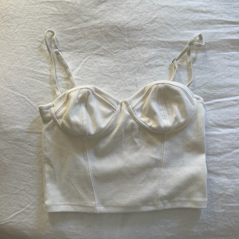 Aritzia White Bustier Tank Top